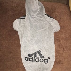 Adidog Heather Gray Dog Hoodie Sweater Outfit